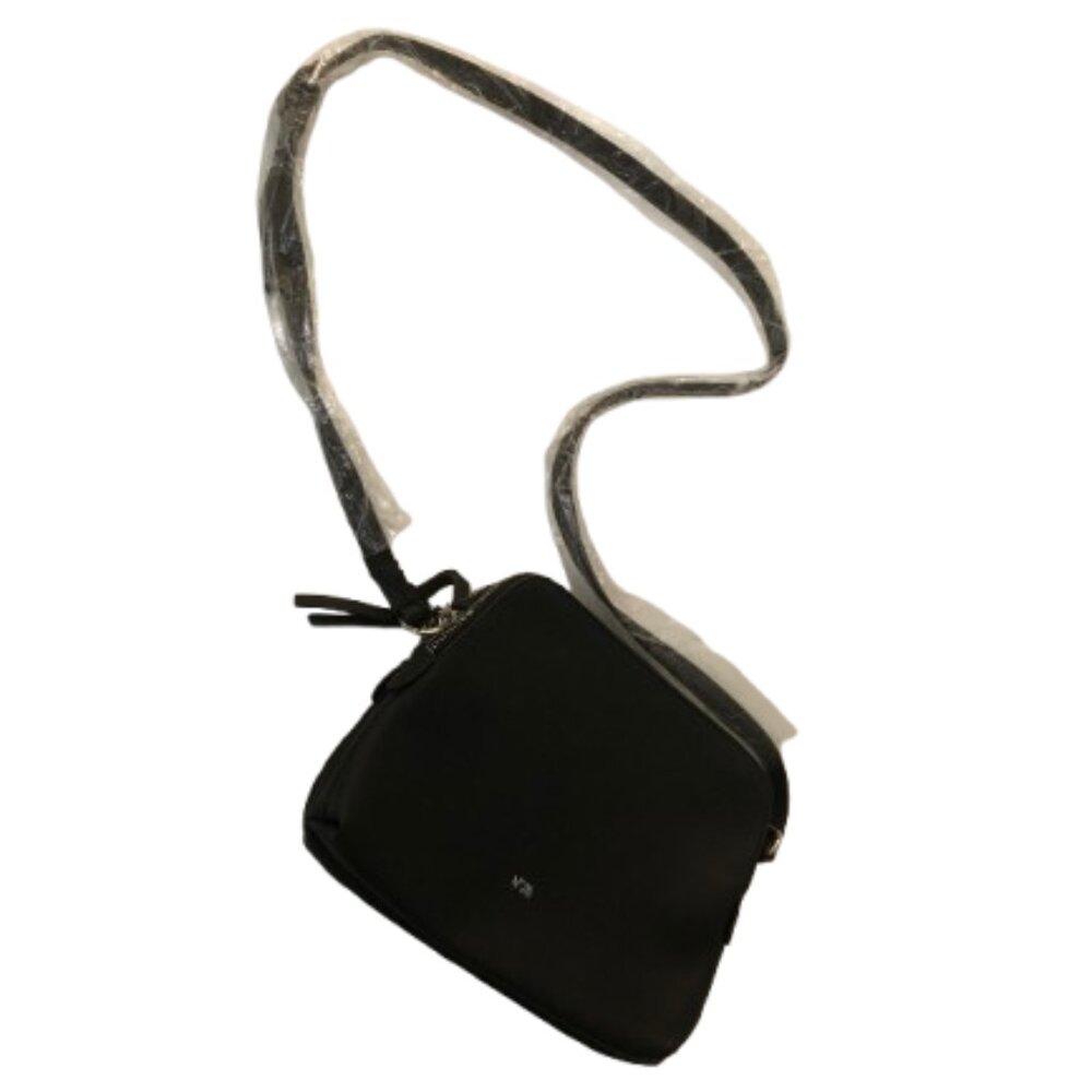 NEW - N28 Crossbody bag - Vegan leather - Black with silver hardware